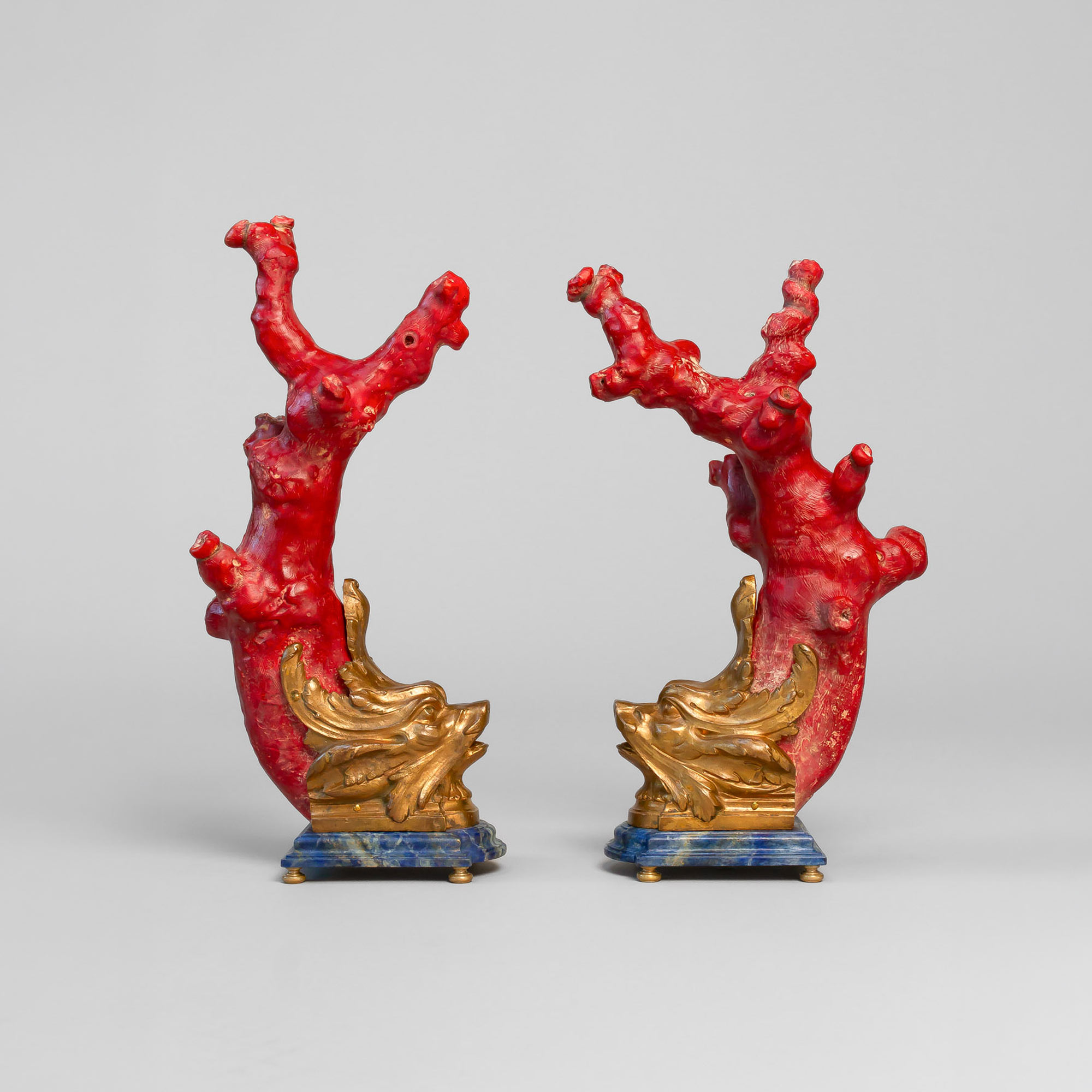 Paar Delfine mit Koralle